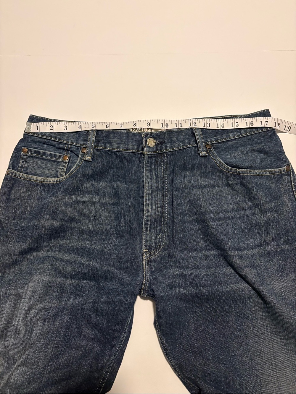 Levi's 505 Straight Men’s Jeans in Dark Blue Denim, Sz 36. - Picture 7 of 13